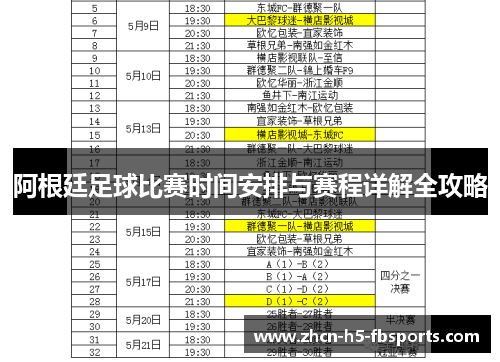阿根廷足球比赛时间安排与赛程详解全攻略